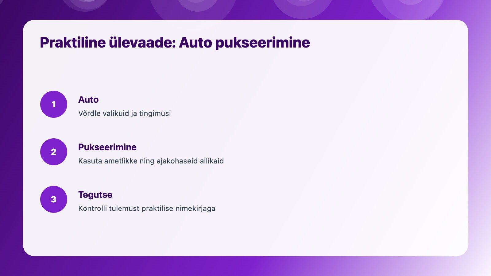 Visuaalne ülevaade: Auto pukseerimine