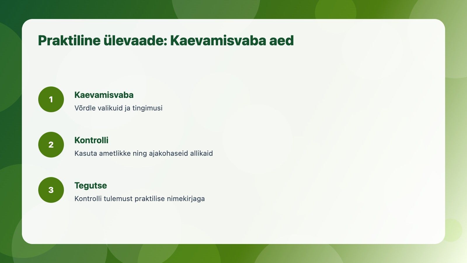 Visuaalne ülevaade: Kaevamisvaba aed