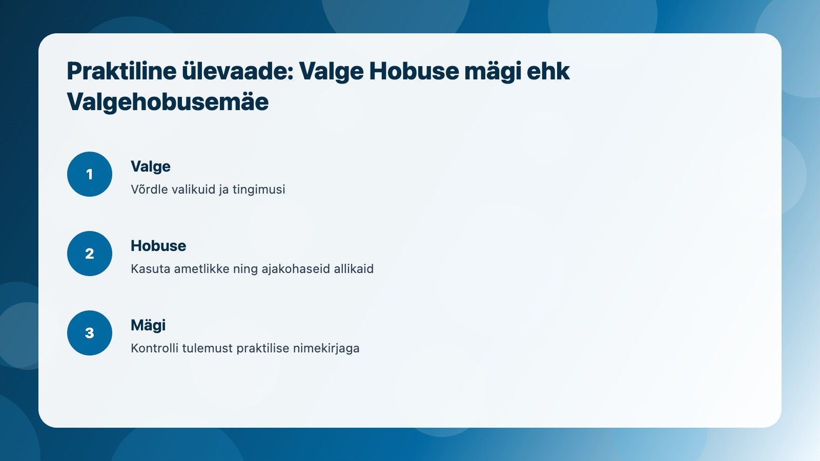 Visuaalne ülevaade: Valge Hobuse mägi ehk Valgehobusemäe